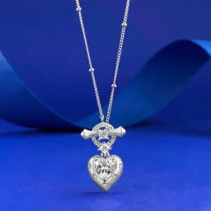 S925 Sterling Silver Minimalist Luxury Style Heart Pendant Necklace